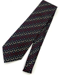 Bergamo New York Men's Geometric Staircase Silk Necktie